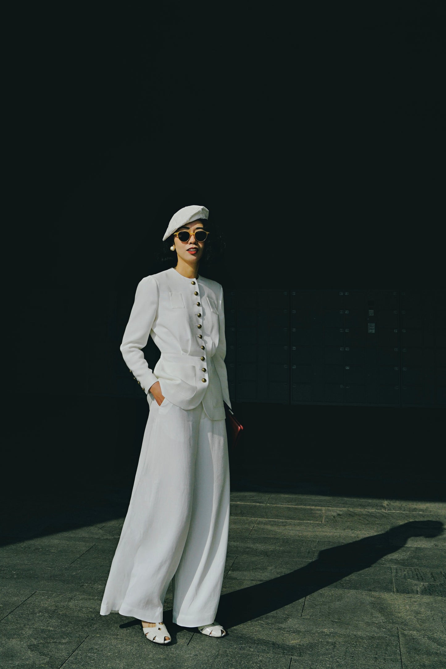 1930s｜White Wide-leg Pants & Short Jacket