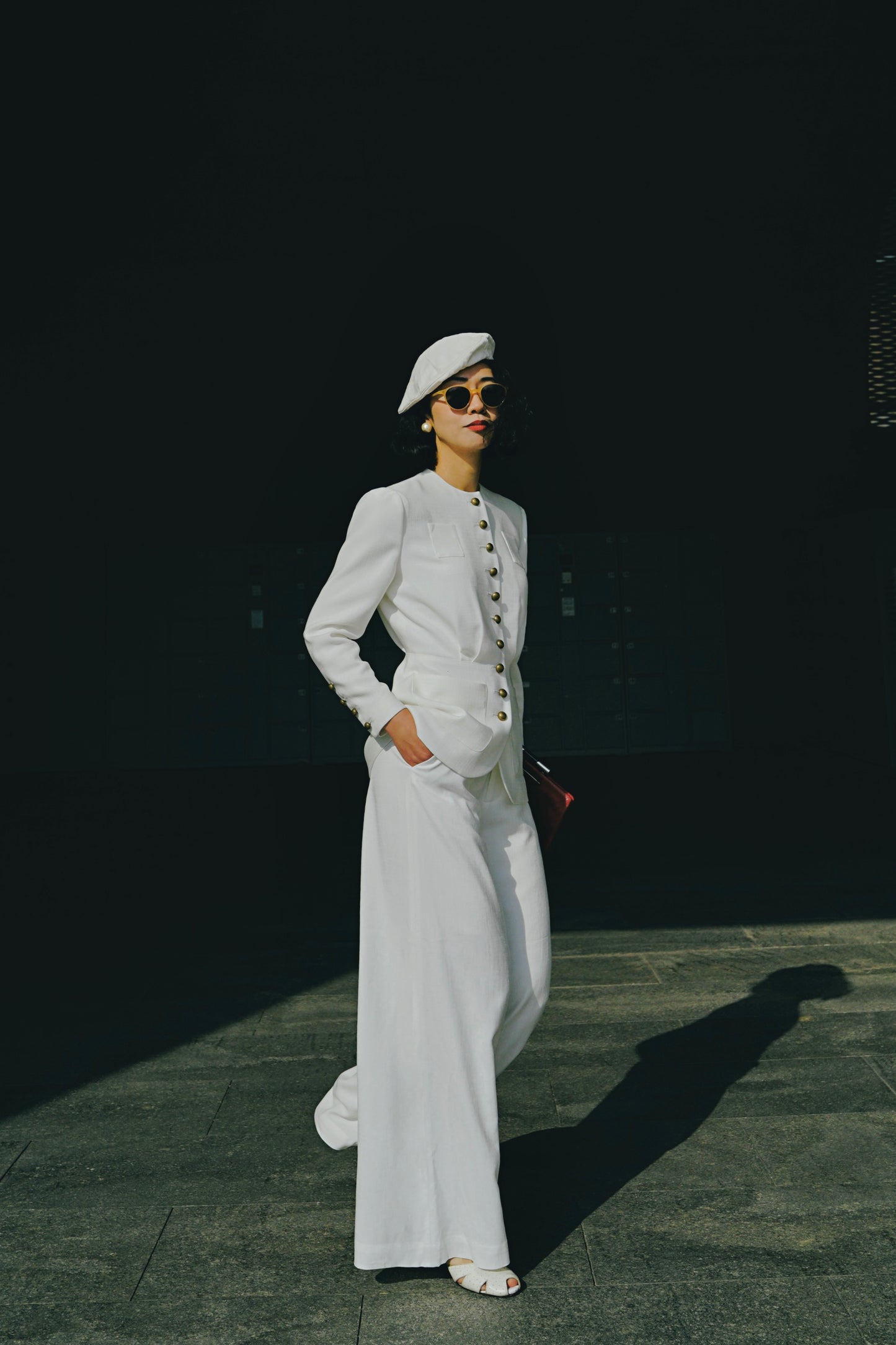 1930s｜White Wide-leg Pants & Short Jacket
