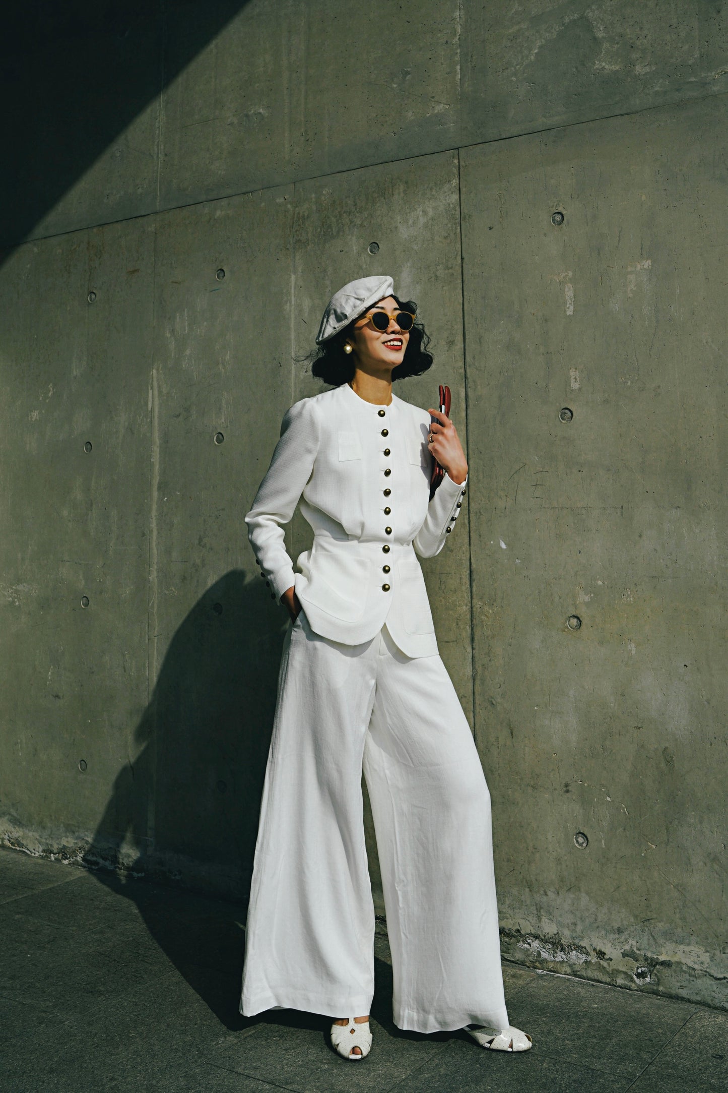 1930s｜White Wide-leg Pants & Short Jacket