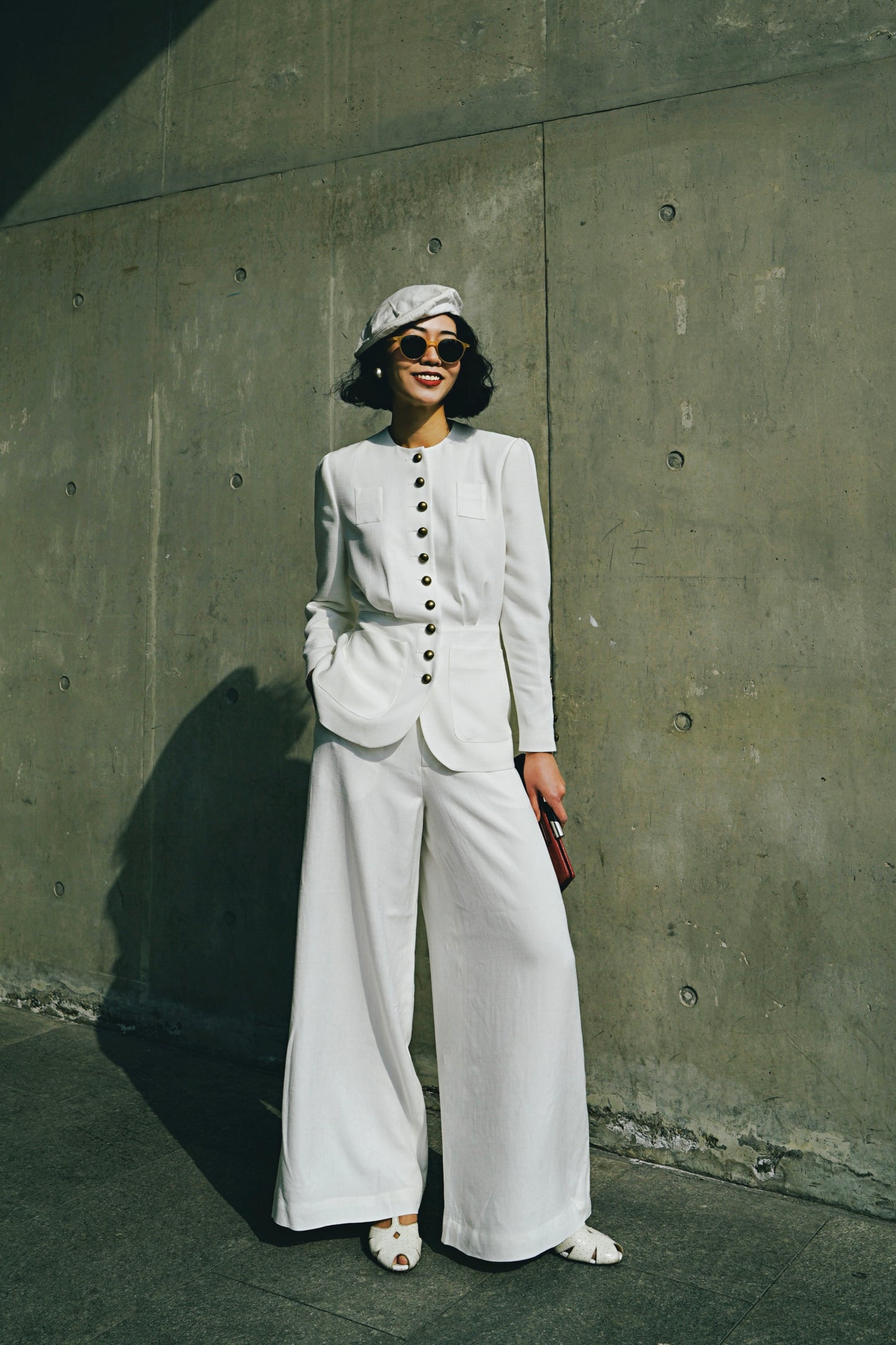 1930s｜White Wide-leg Pants & Short Jacket