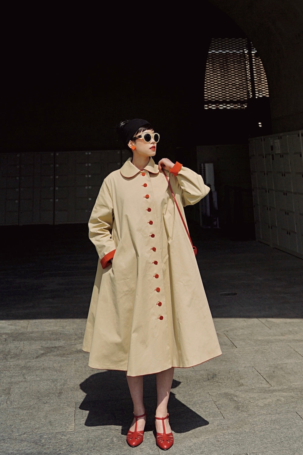 1950s｜Reversible Two-tone Swing Coat （Orange）