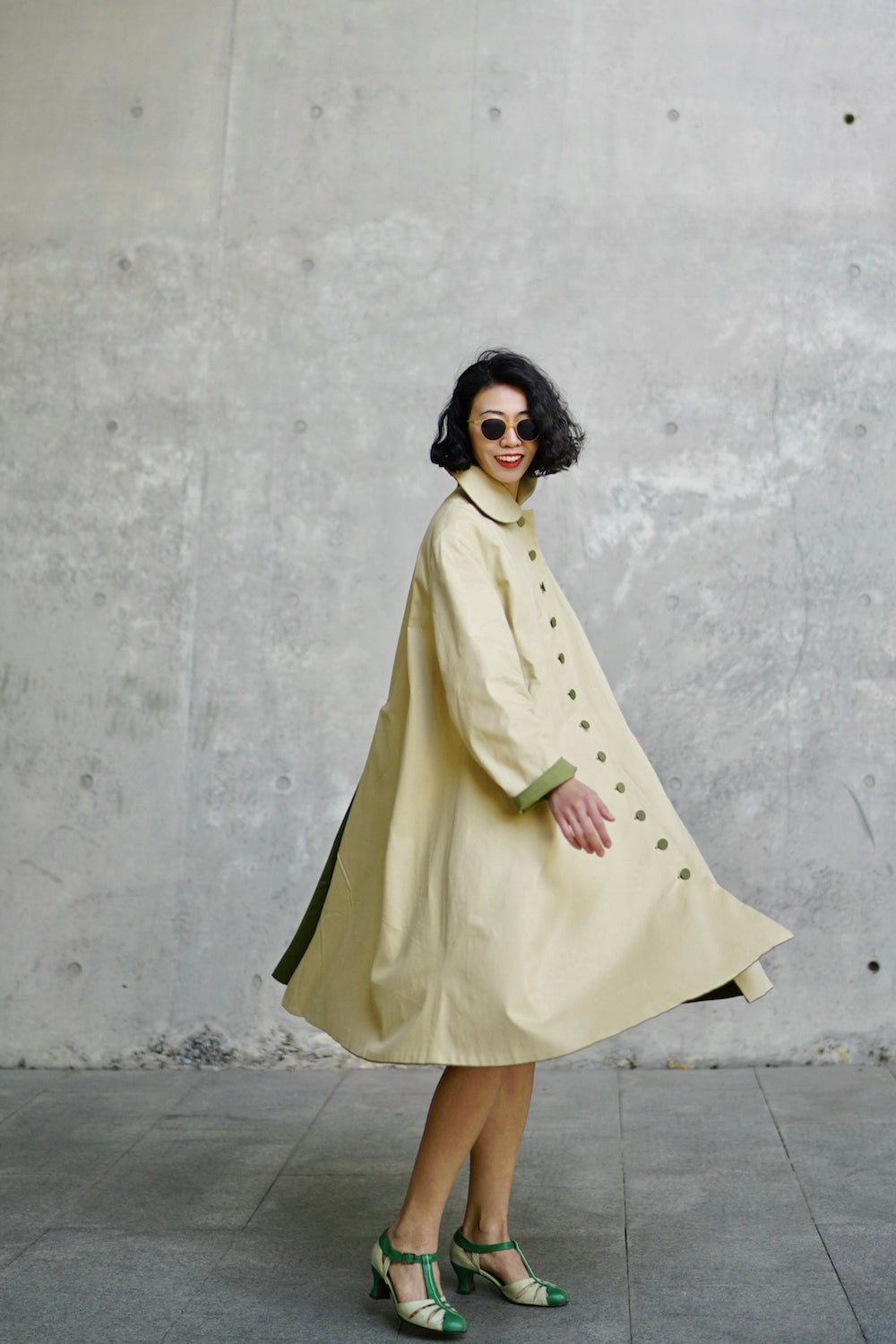 1950s｜Reversible Two-tone Swing Coat （Green）