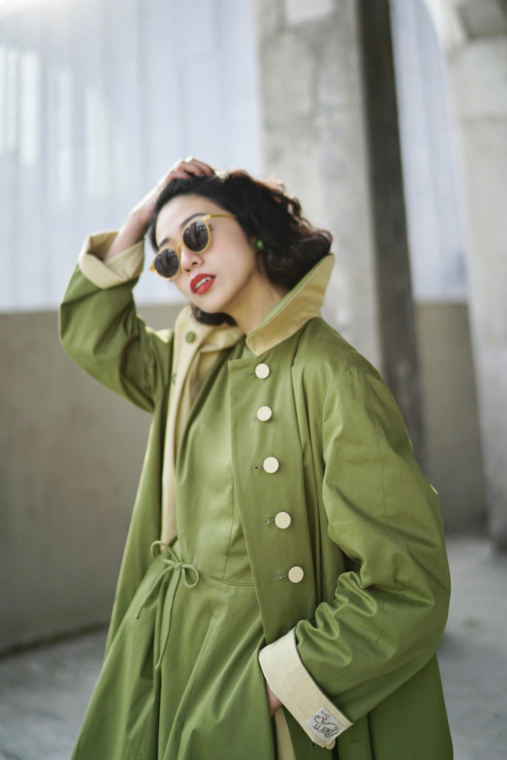 1950s｜Reversible Two-tone Swing Coat （Green）