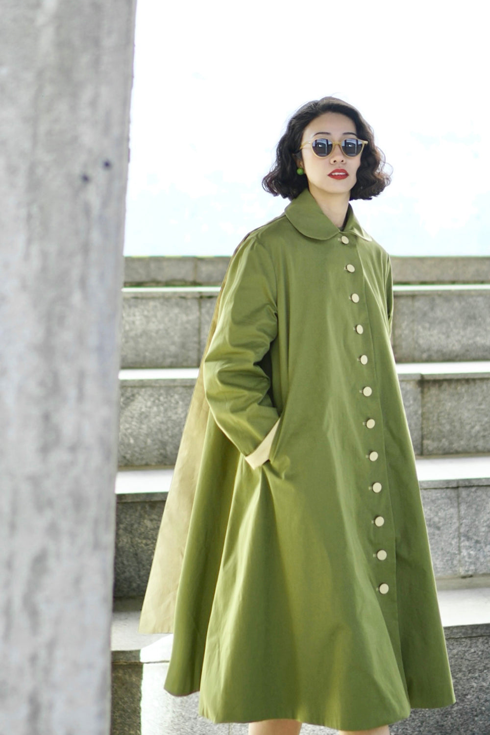 1950s｜Reversible Two-tone Swing Coat （Green）