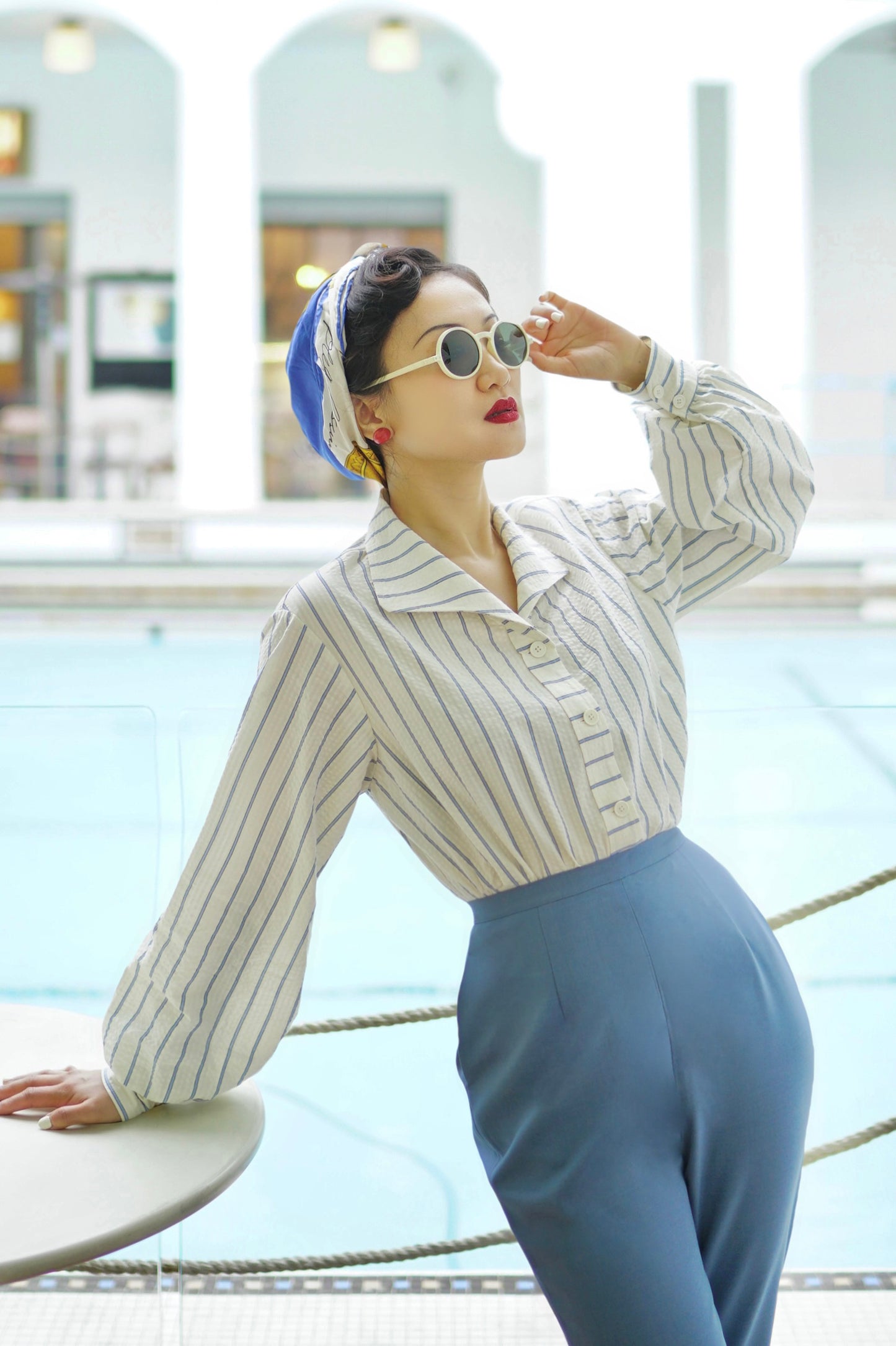 1950s｜Striped Oversize Shirt