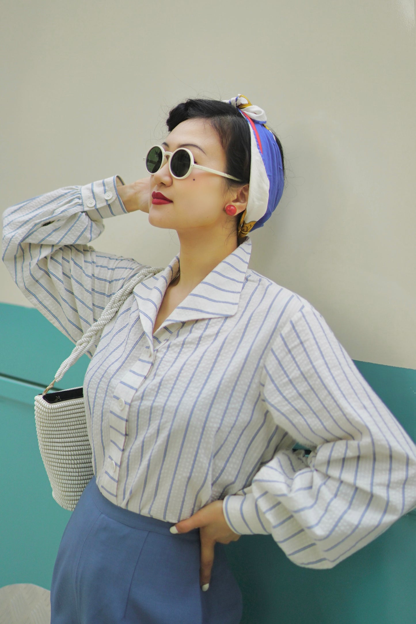 1950s｜Striped Oversize Shirt