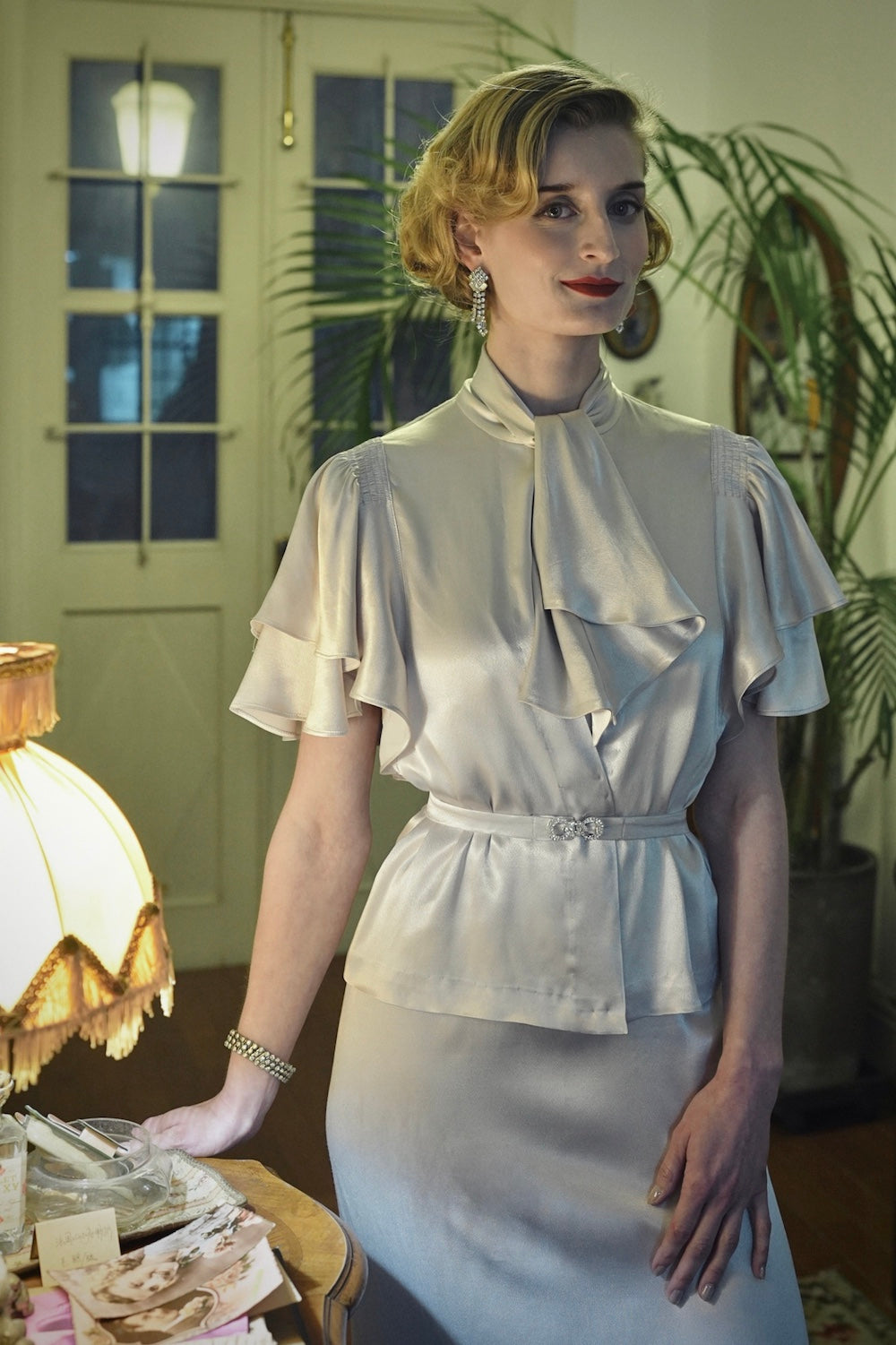 1930s｜Moon Goddess Silver Gown Set