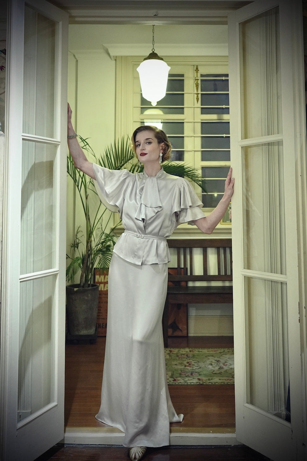 1930s｜Moon Goddess Silver Gown Set