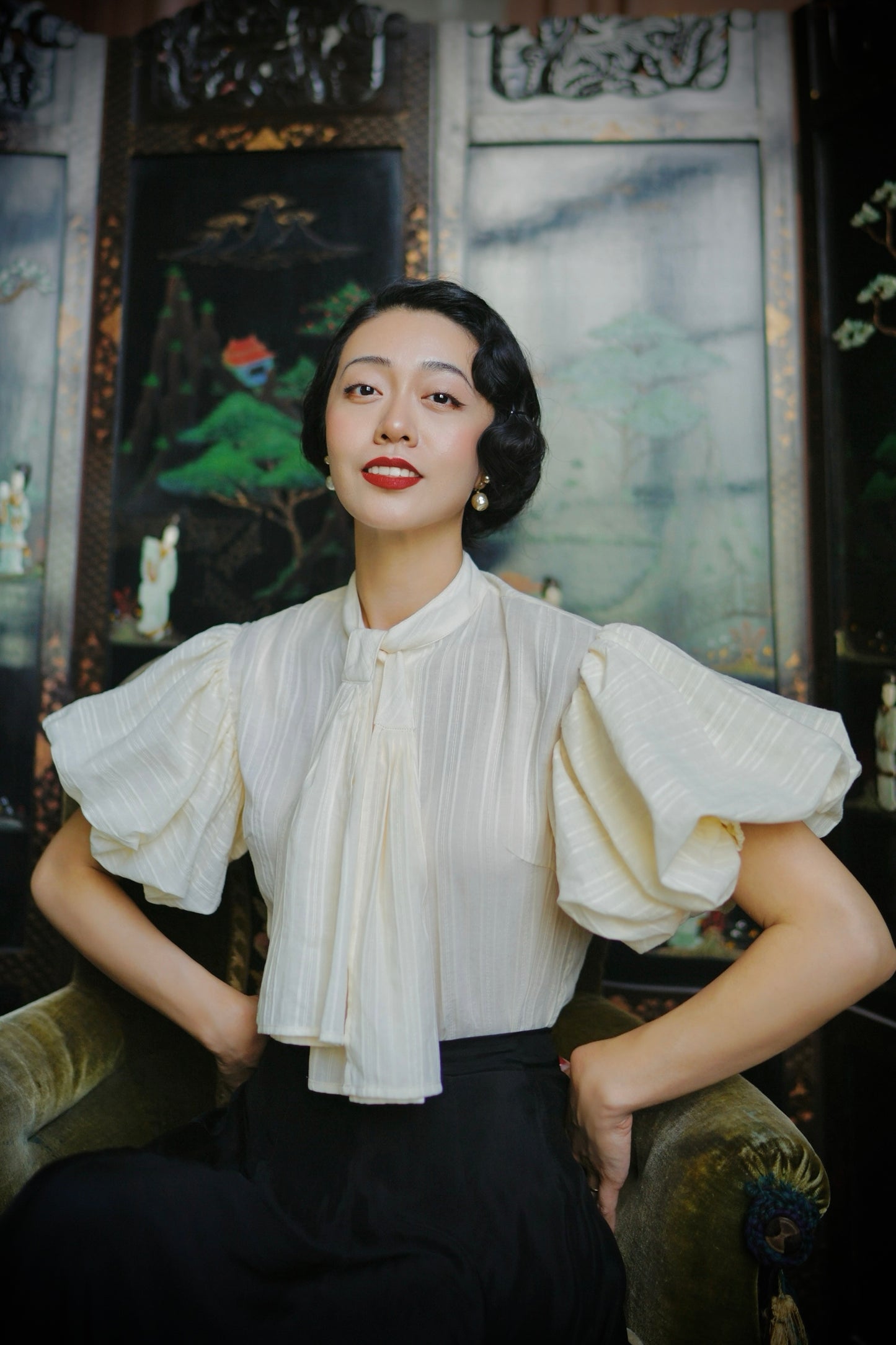 1930s｜Classic lantern sleeve shirt