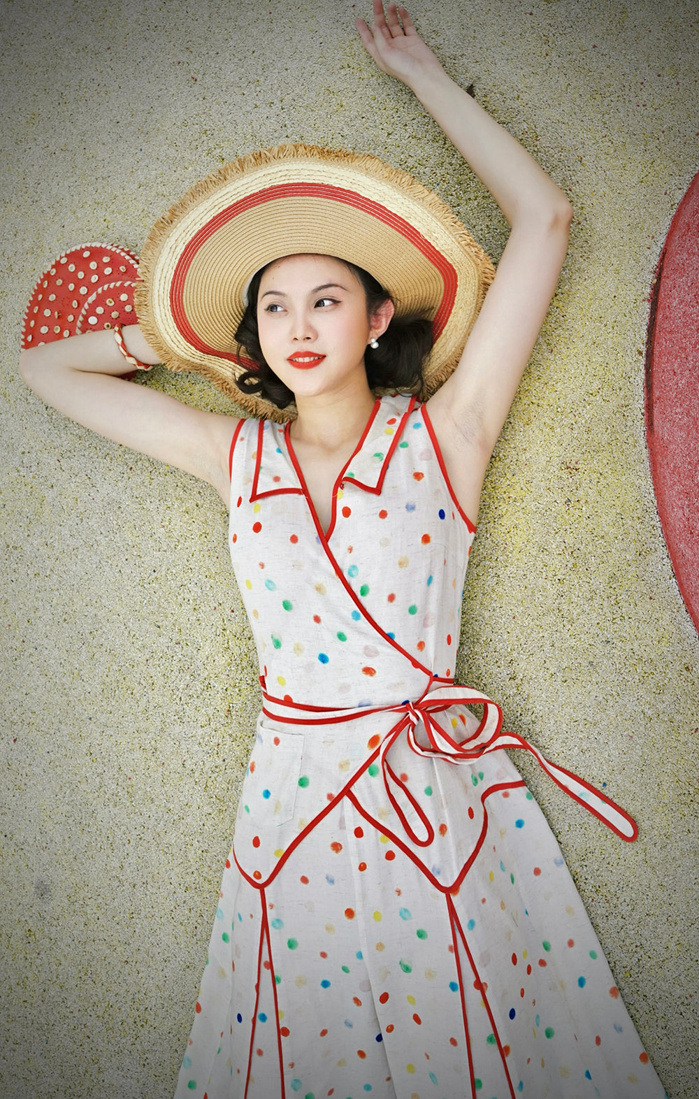 1920s｜Colorful Polka Dot Beach Pajama