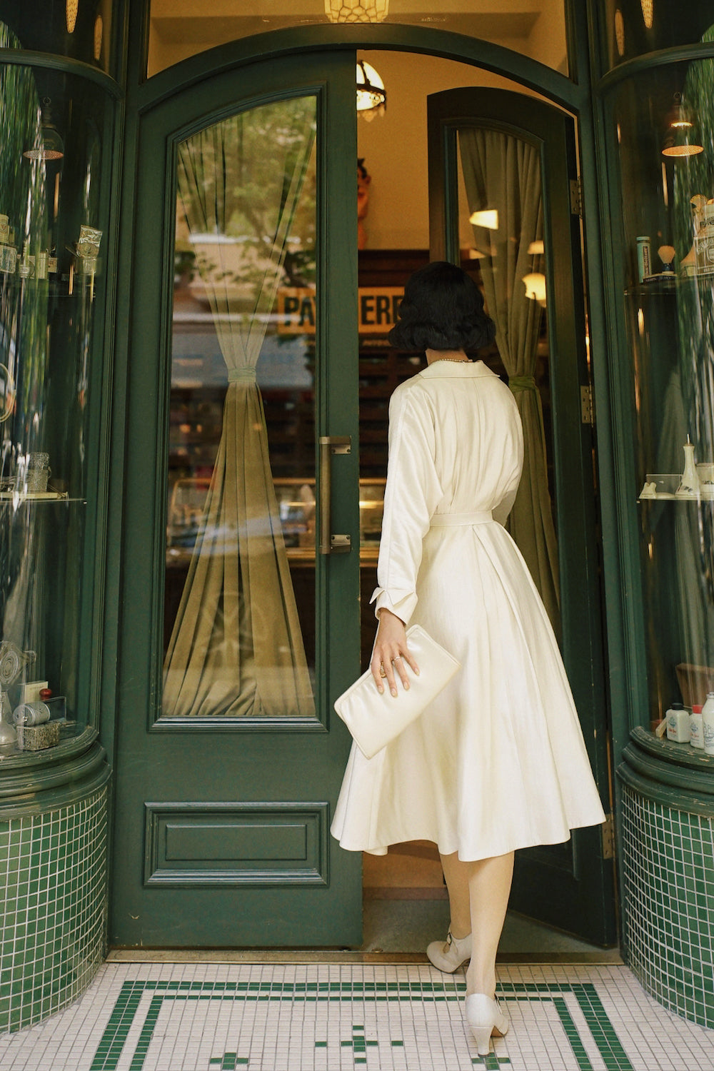 1950s｜Classic Trench Coat Dress｜ Black&White