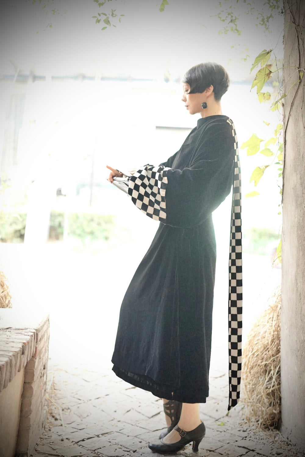 1920s｜Checkered ribbon Opera Coat