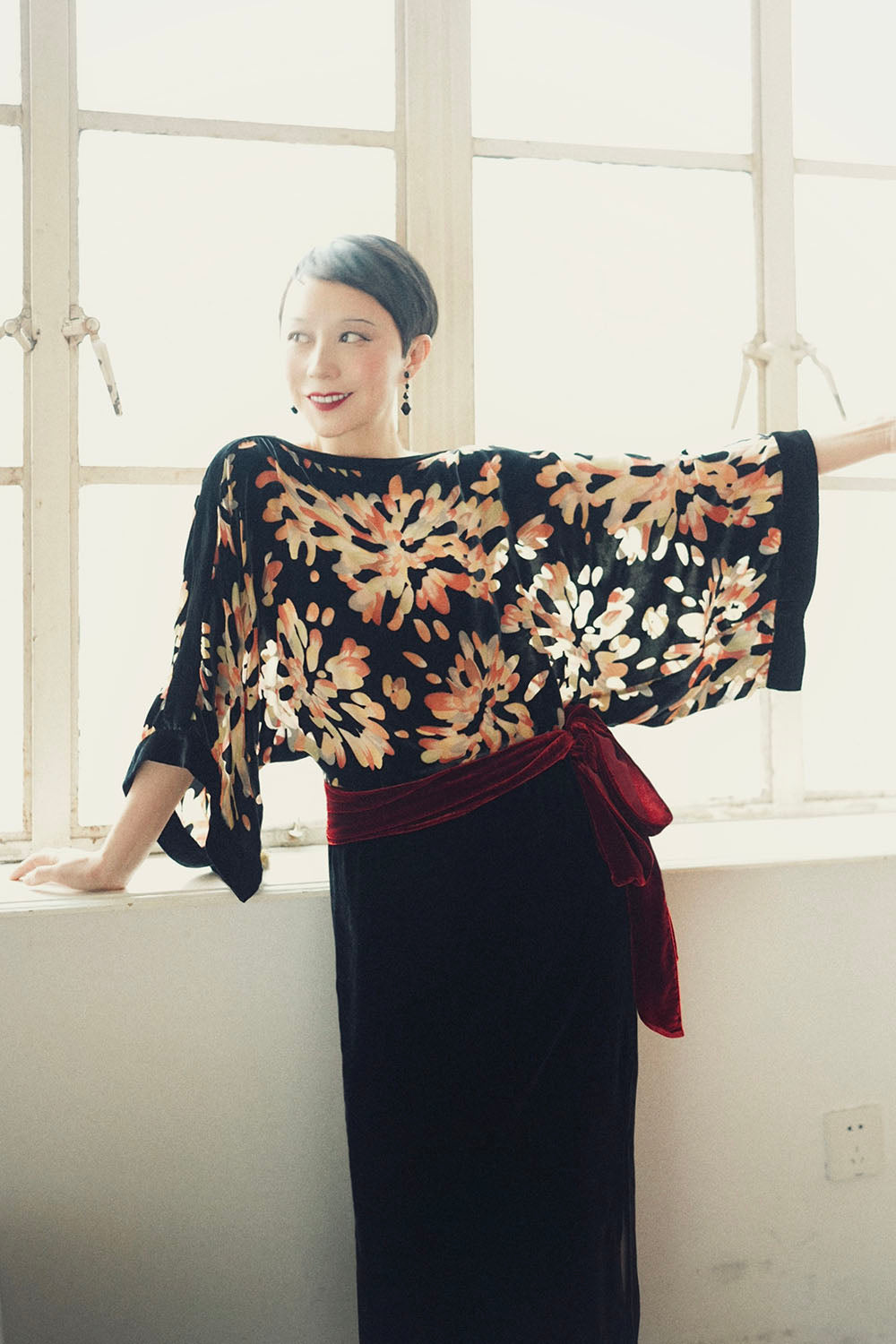 1920s｜Fireworks Brocade Velvet Dress