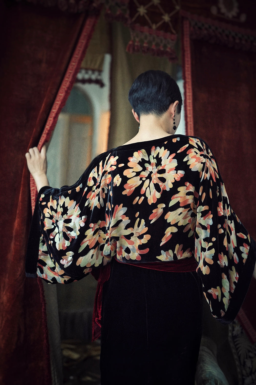 1920s｜Fireworks Brocade Velvet Dress