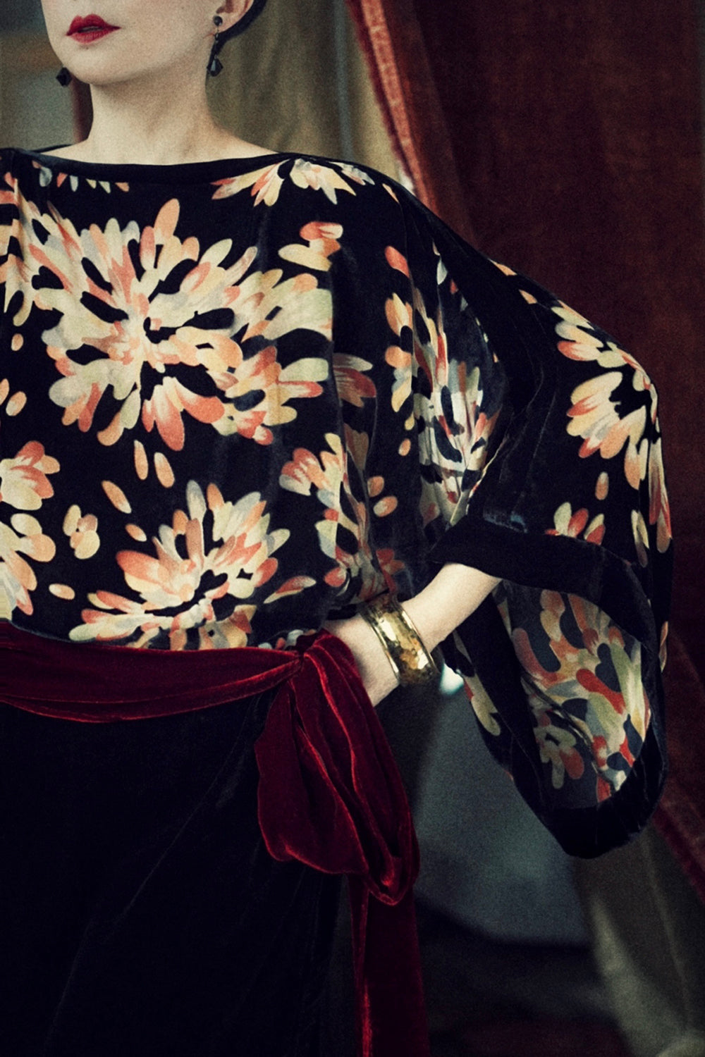 1920s｜Fireworks Brocade Velvet Dress