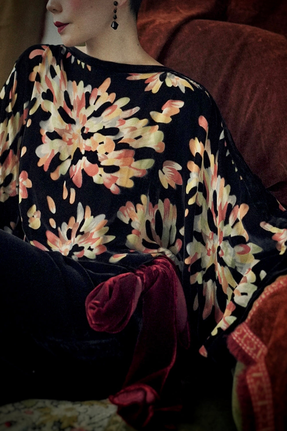 1920s｜Fireworks Brocade Velvet Dress