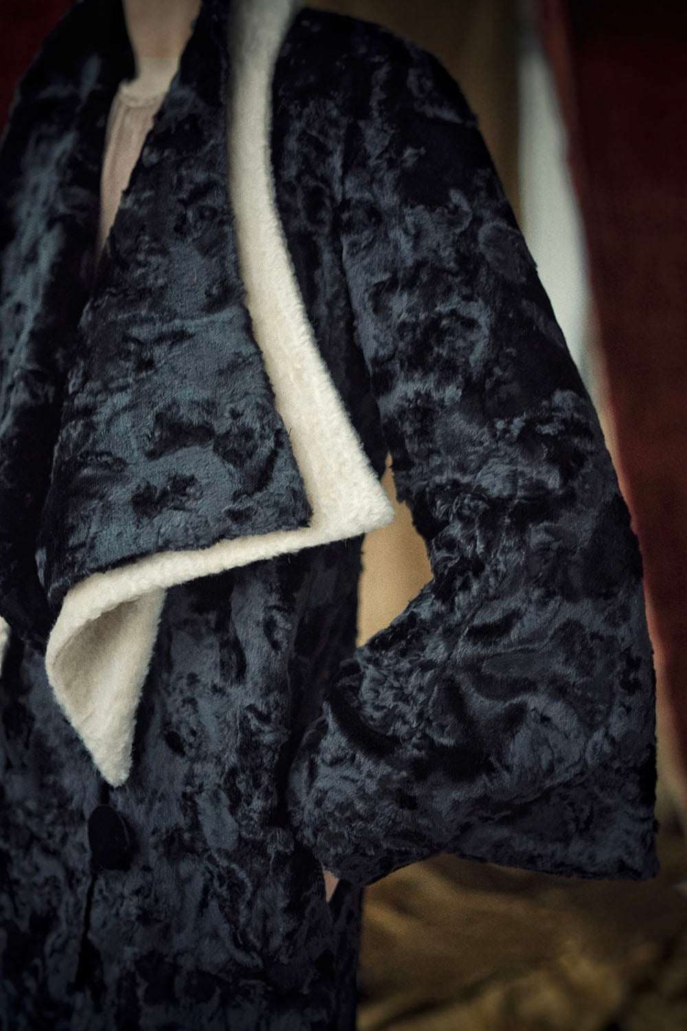 1920s｜Faux Mink Fur Modern Coat (with Scarf)