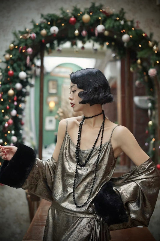 1920s｜Lamé Gold Slip Dress
