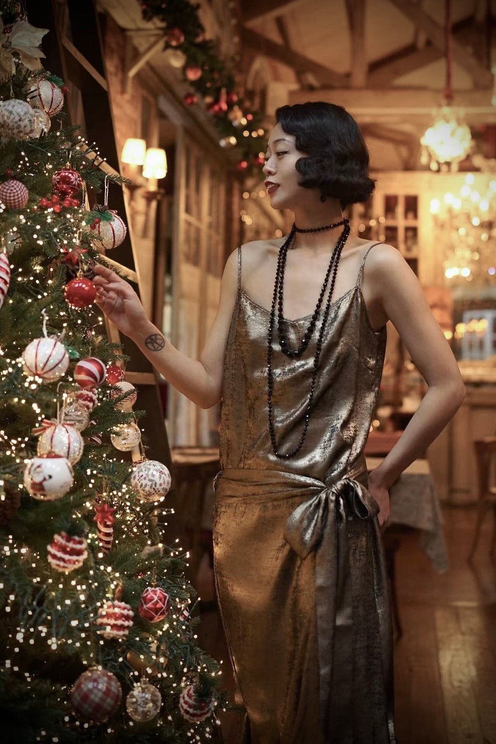 1920s|Lamé Gold Slip Dress – Bee's Knees