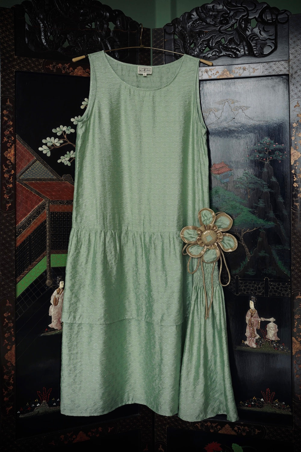 1920s | Green flower flapper dress