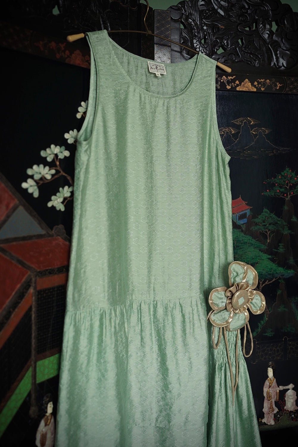 1920s | Green flower flapper dress