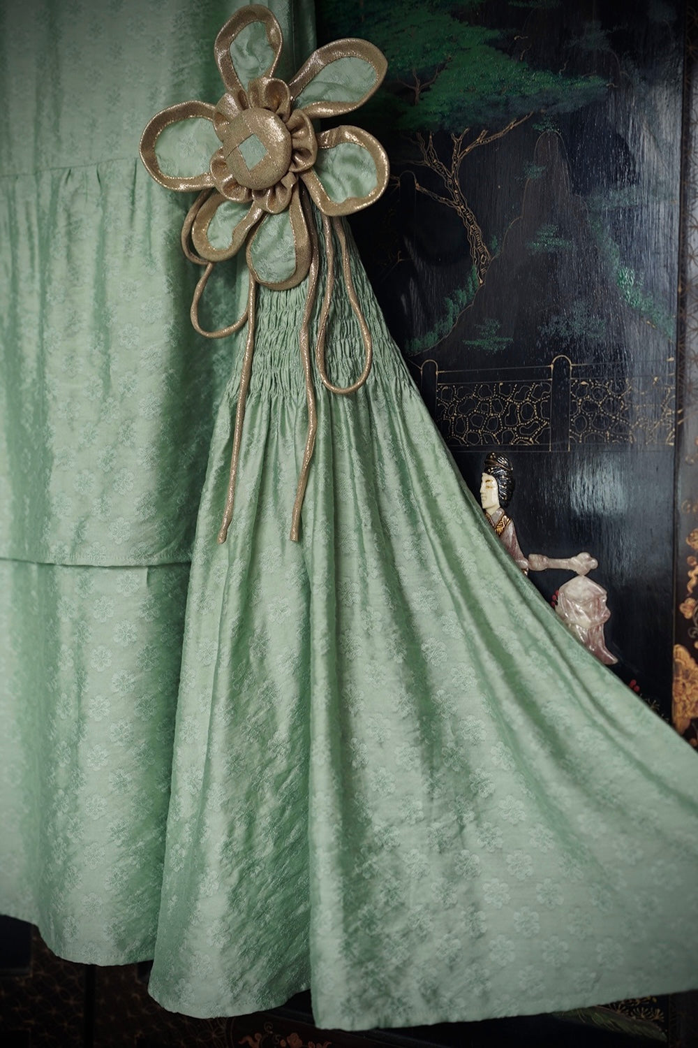 1920s | Green flower flapper dress