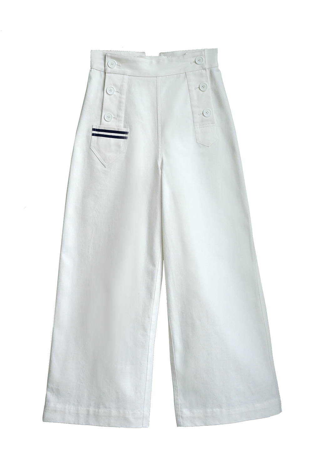 1940s | White Double-Breasted Sailor Pants