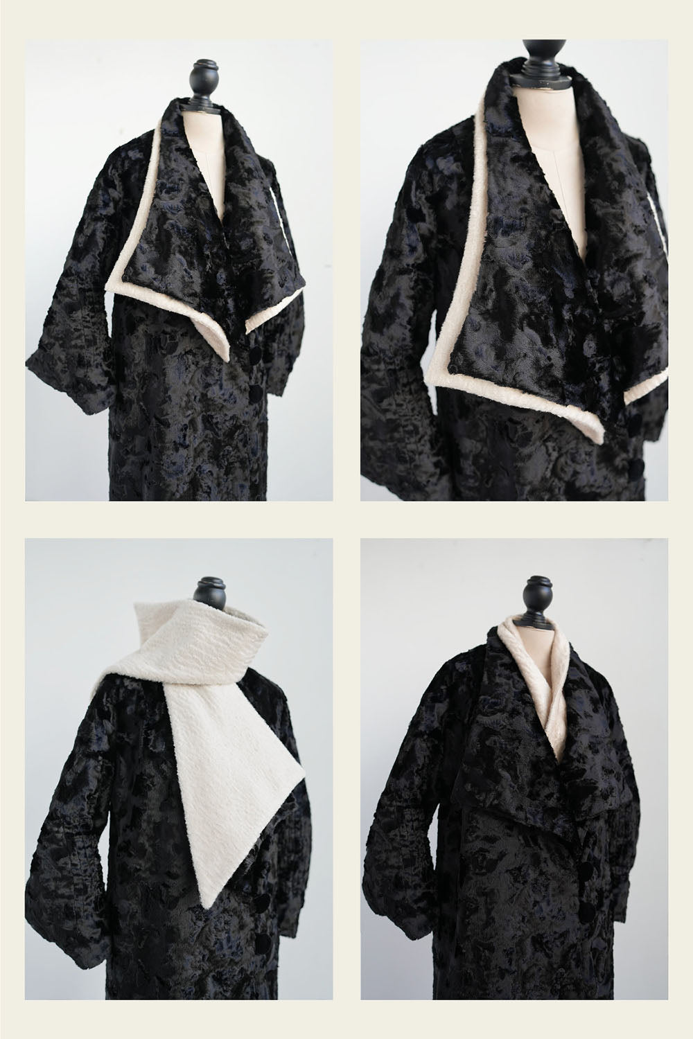 1920s｜Faux Mink Fur Modern Coat (with Scarf)