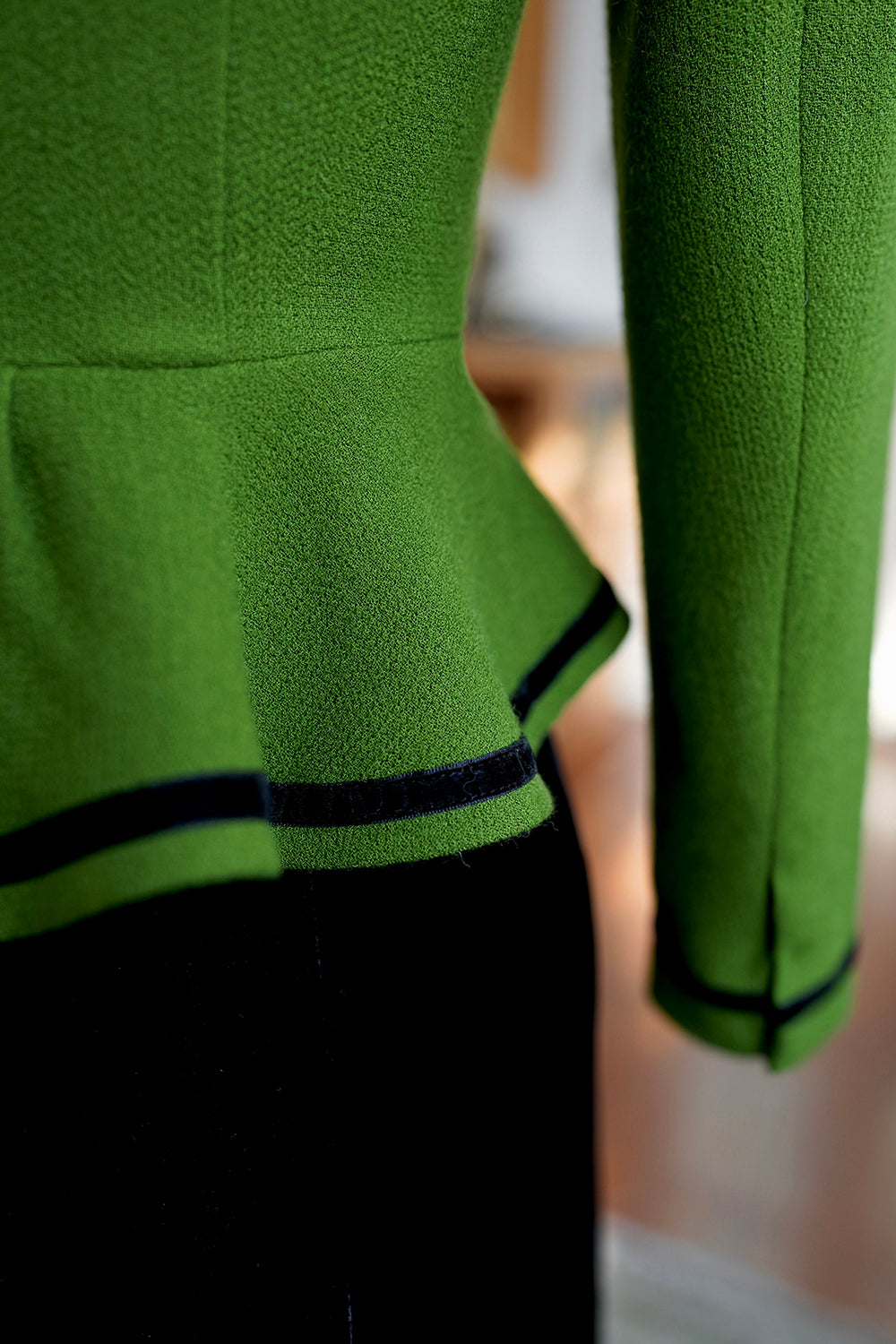 1930s｜Green Wool Double Georgette Jacket