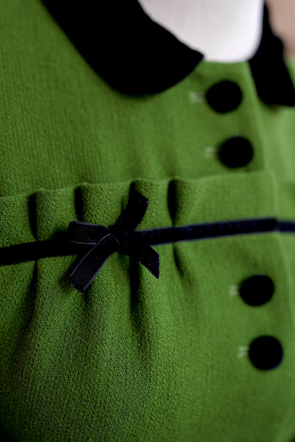 1930s｜Green Wool Double Georgette Jacket