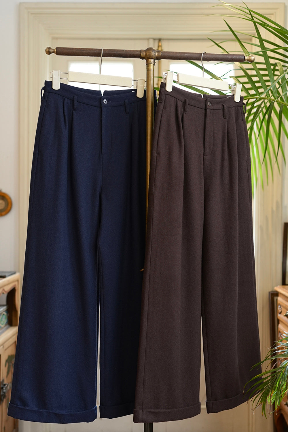 1940s｜Flannel High-waist Trousers.