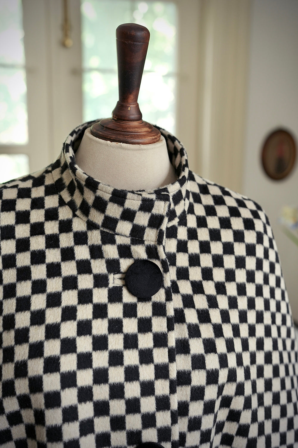 1960s｜Checkered Wool Cape