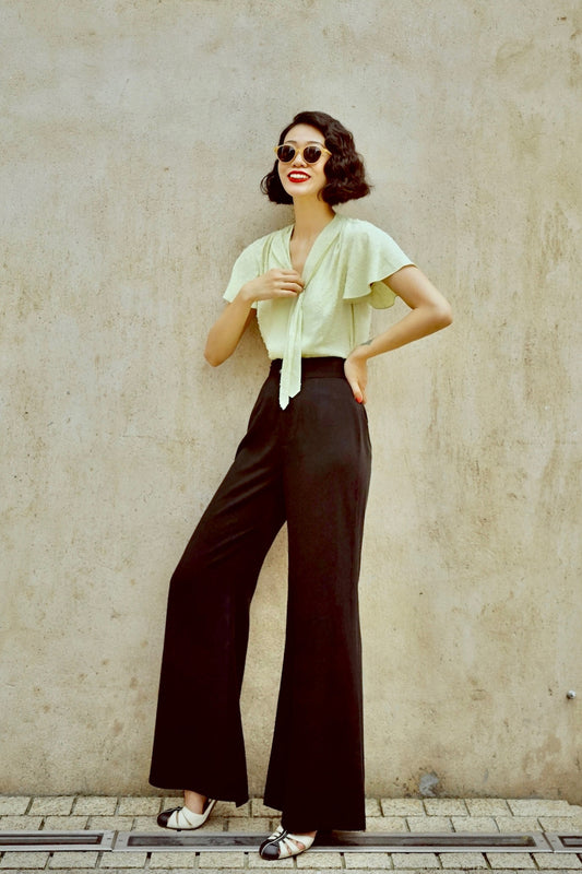 1930s｜Versatile High-Waisted Wide-Leg Pants