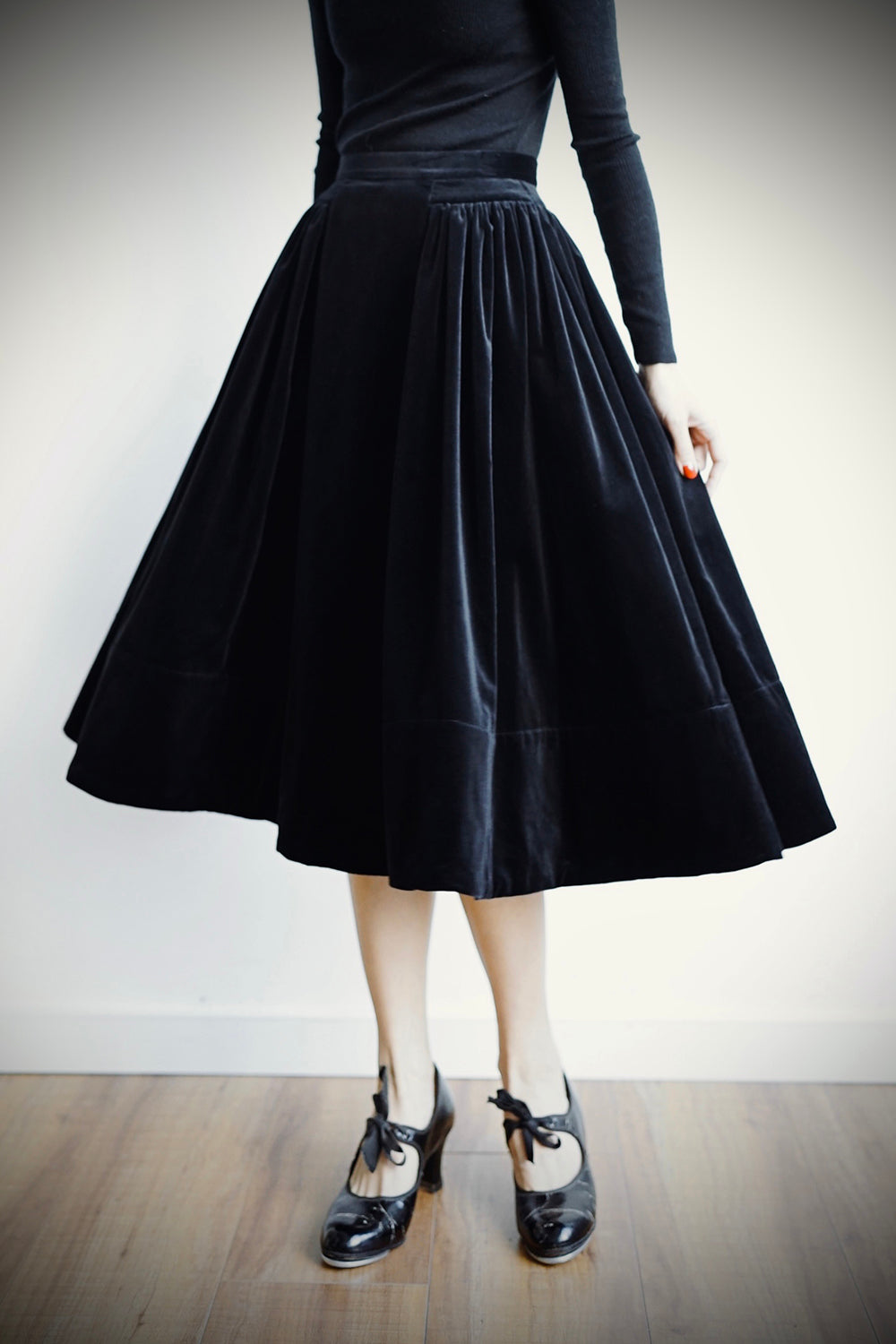 1950s｜Side-pleated Swing Skirt