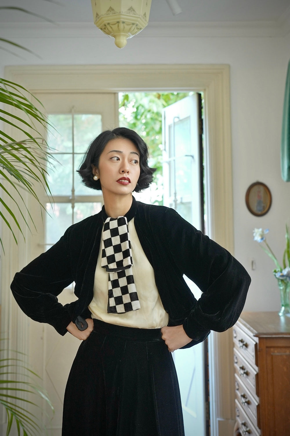 1930s｜Checkered Velvet Jacket