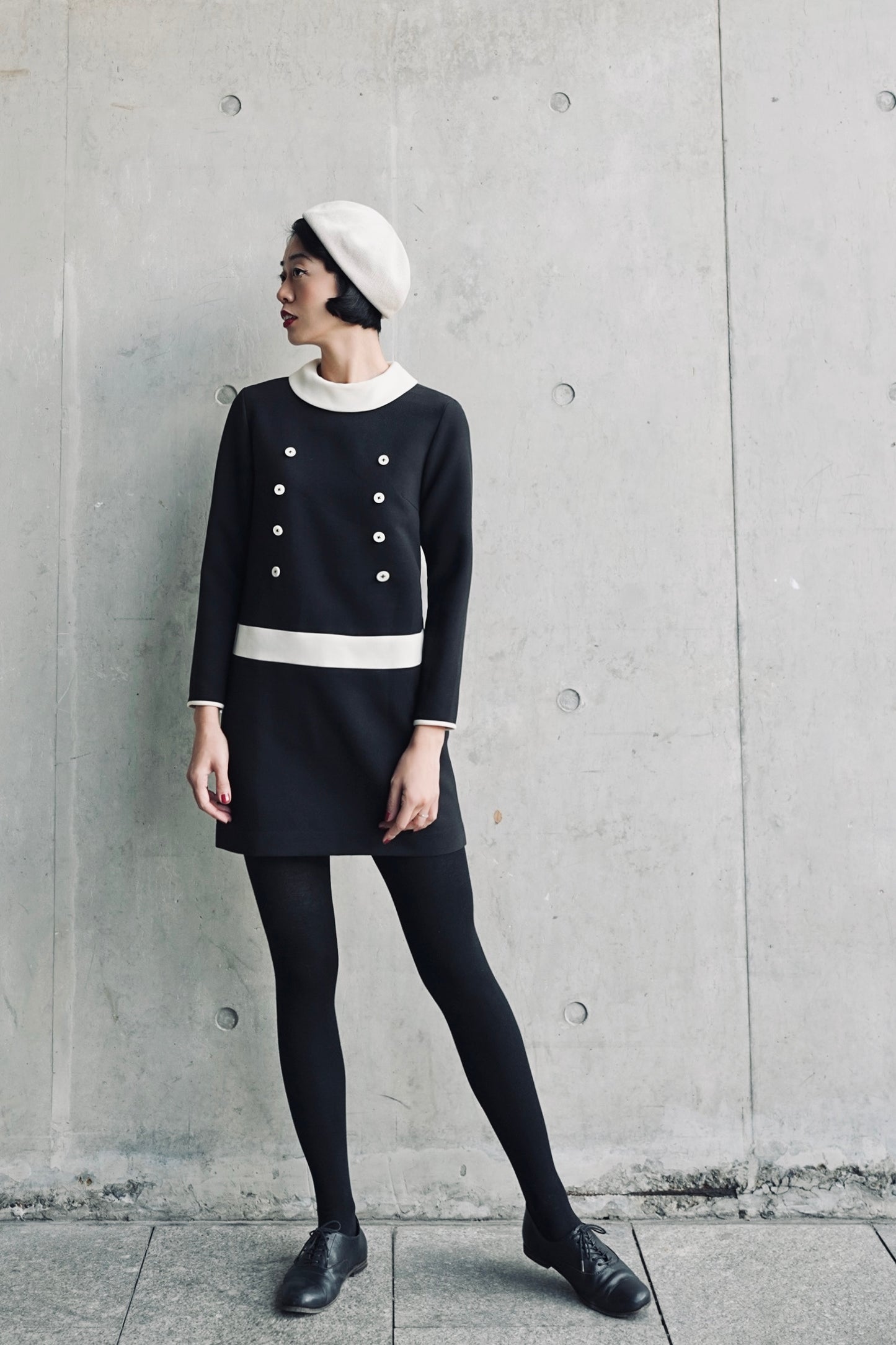 1960s｜Black and White Mod Mini Dress