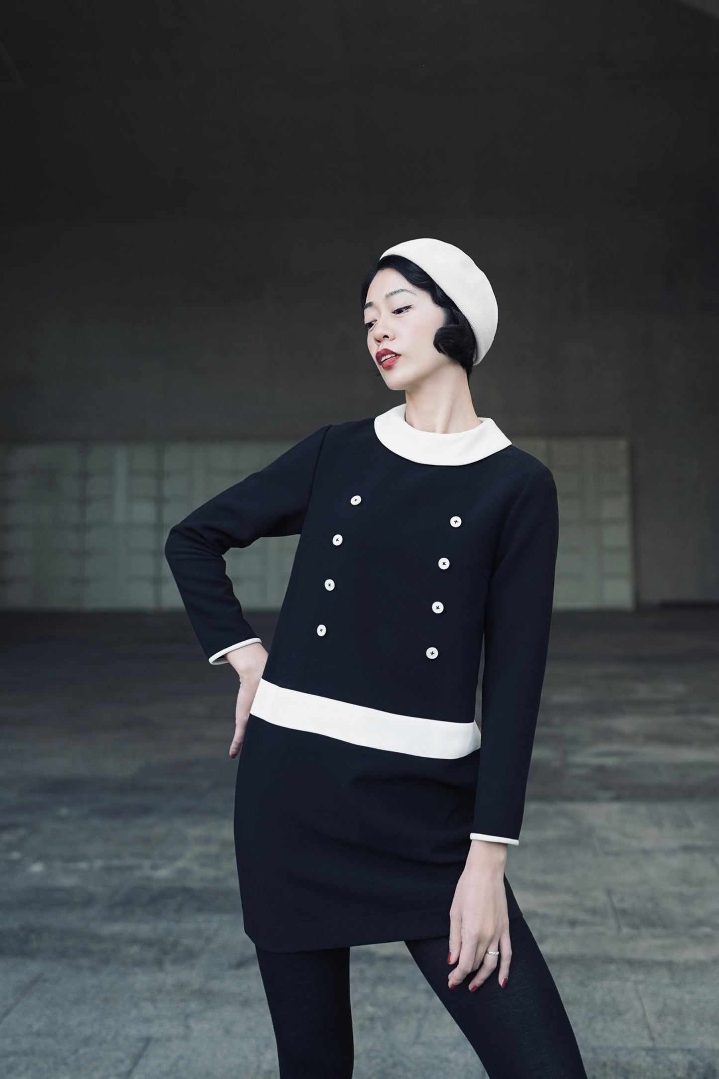 1960s｜Black and White Mod Mini Dress