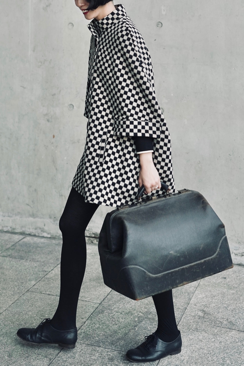1960s｜Checkered Wool Cape