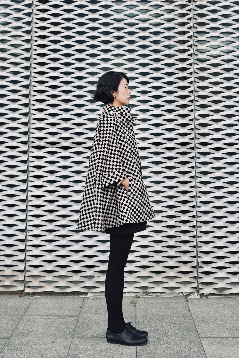 1960s｜Checkered Wool Cape