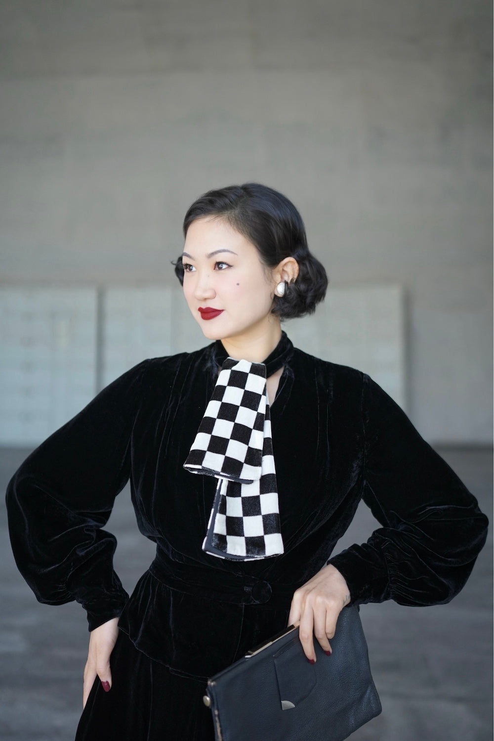 1930s｜Checkered Velvet Jacket