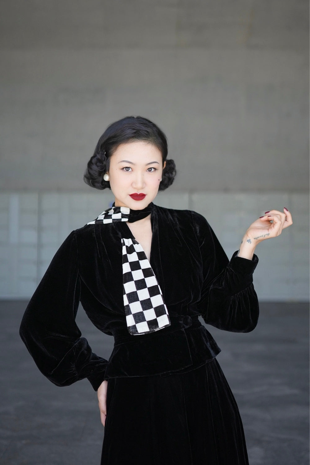 1930s｜Checkered Velvet Jacket