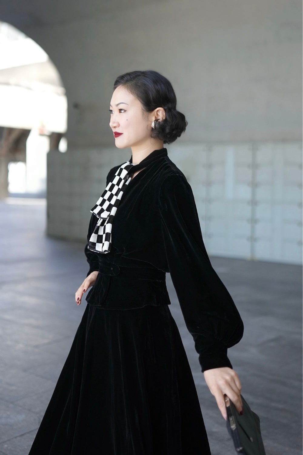 1930s｜Checkered Velvet Jacket