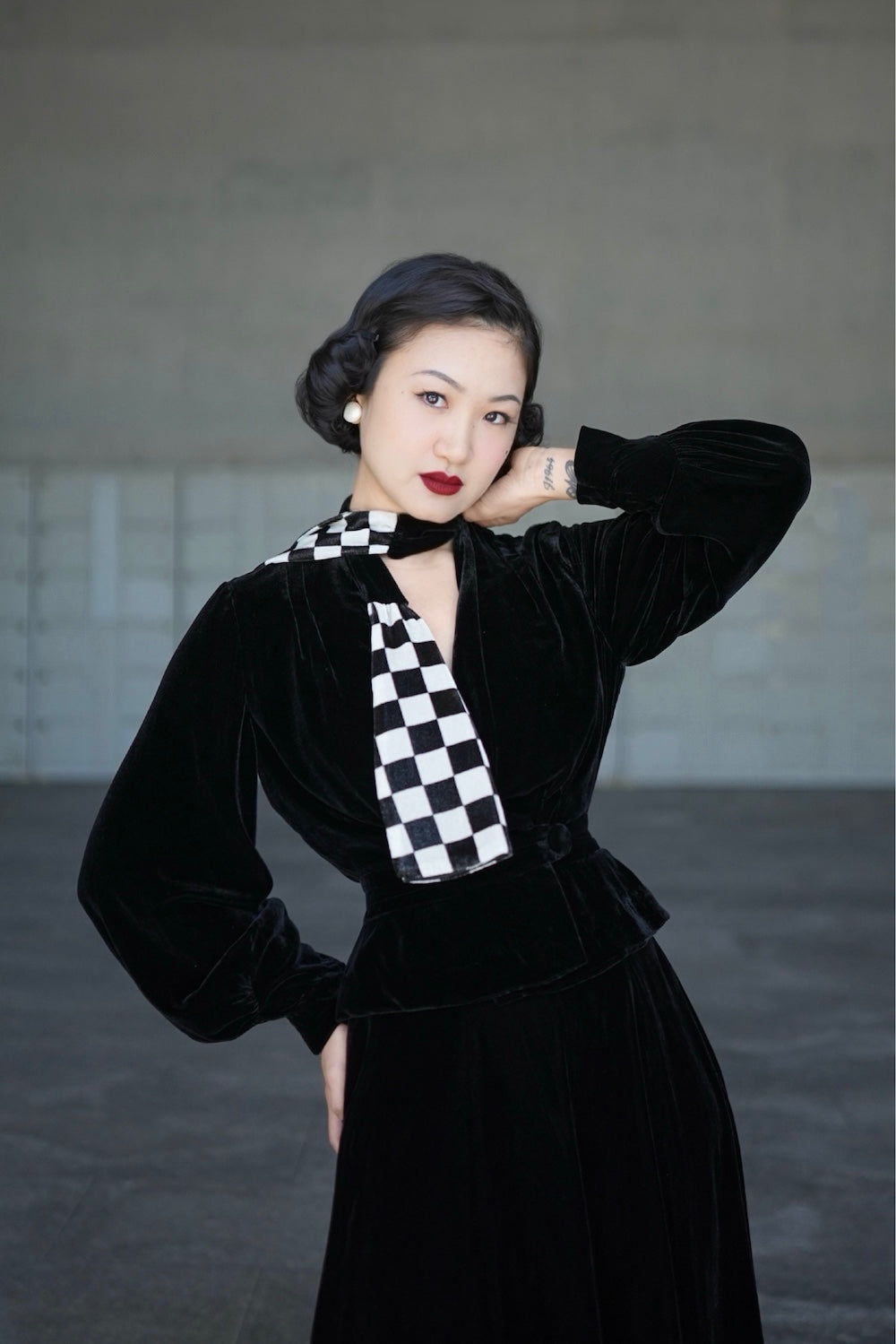 1930s｜Checkered Velvet Jacket