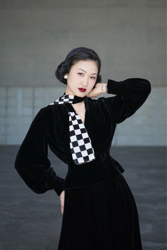 1930s｜Checkered Velvet Jacket