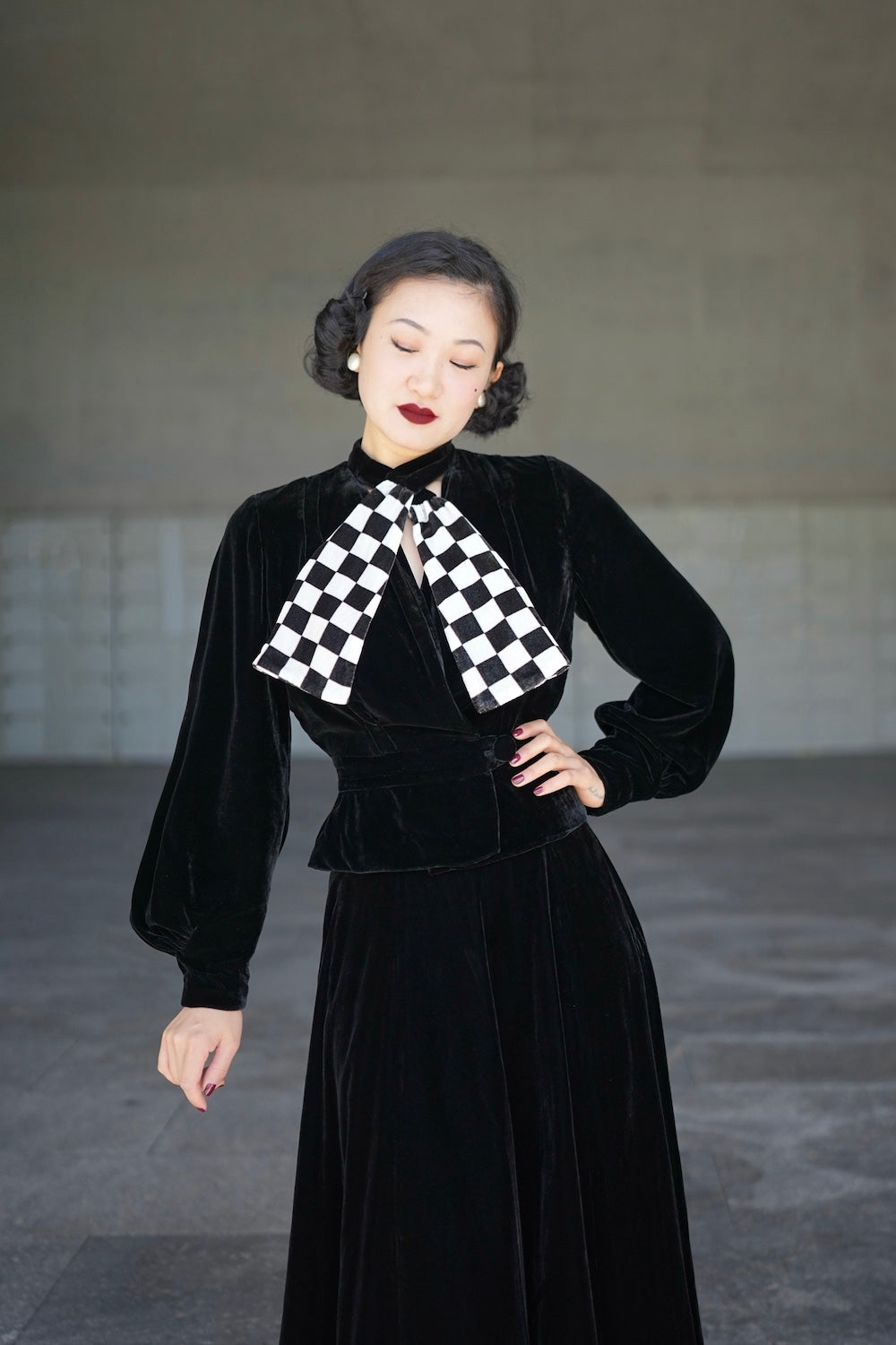 1930s｜Checkered Velvet Jacket