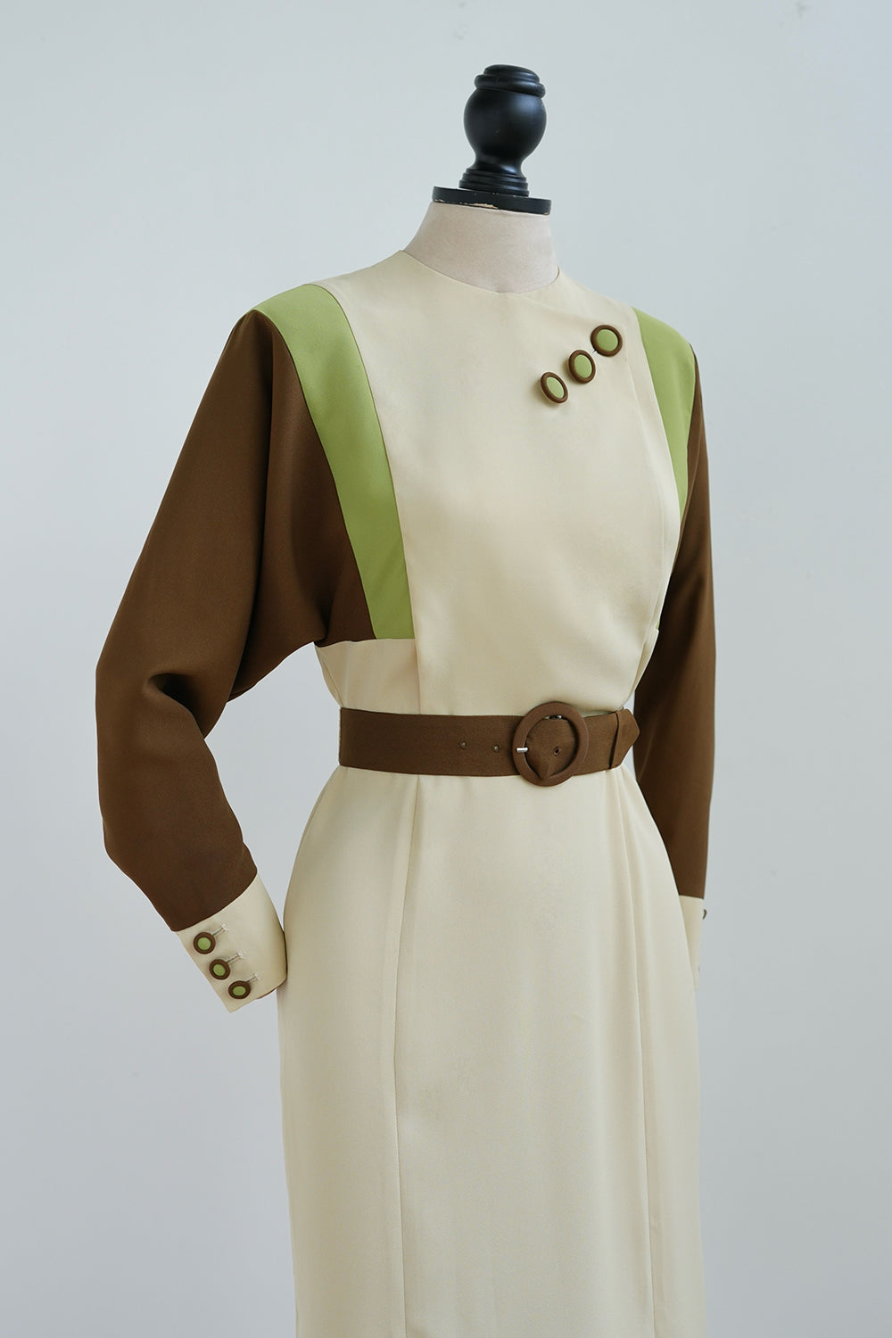 1940s｜Color-blocking dress