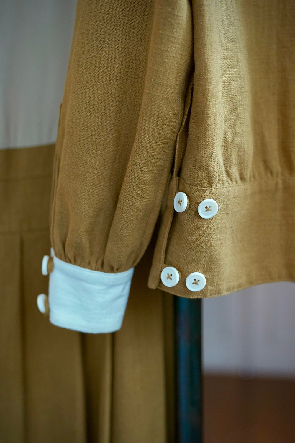 1920s ｜Doll-Collar Pleated Dress Set (Black&Yellow)