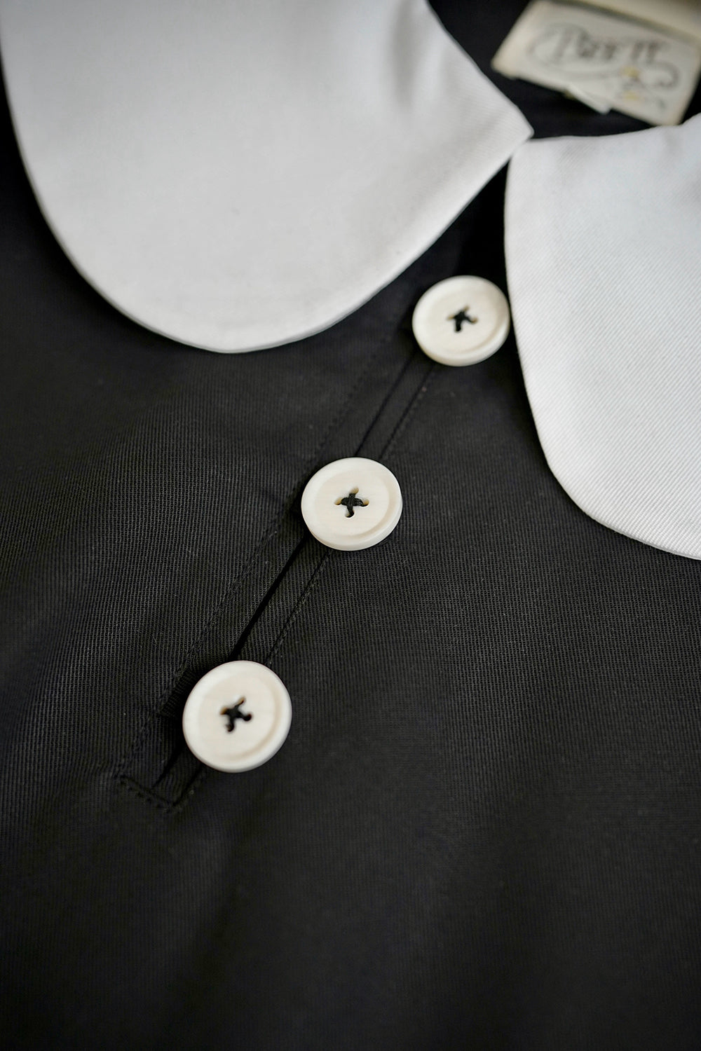 1920s ｜Doll-Collar Pleated Dress Set (Black&Yellow)