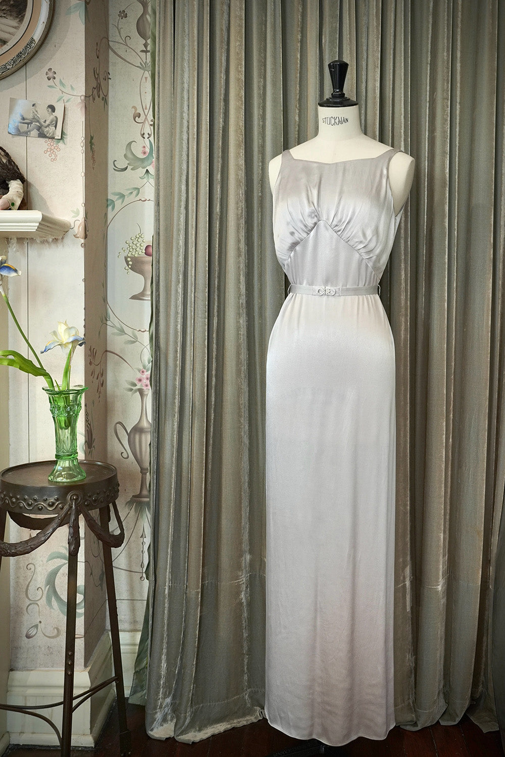 1930s｜Moon Goddess Silver Gown Set