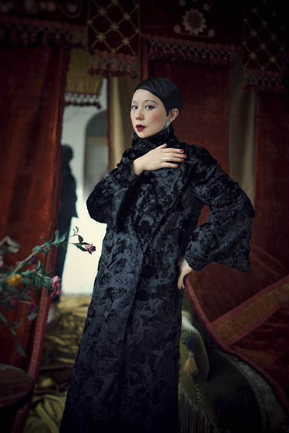 1920s｜Faux Mink Fur Modern Coat (with Scarf)